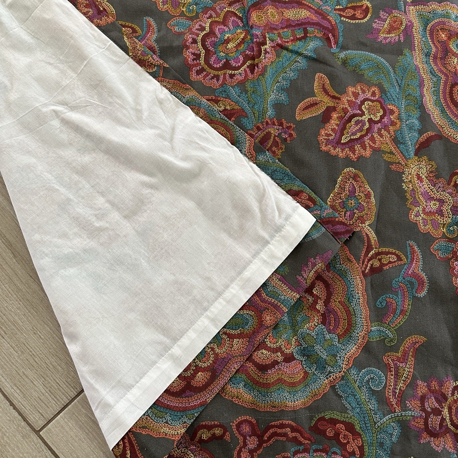 Set of 2 Beautiful World Market Lined Curtains Drapes Panels 48”x84” Confetti