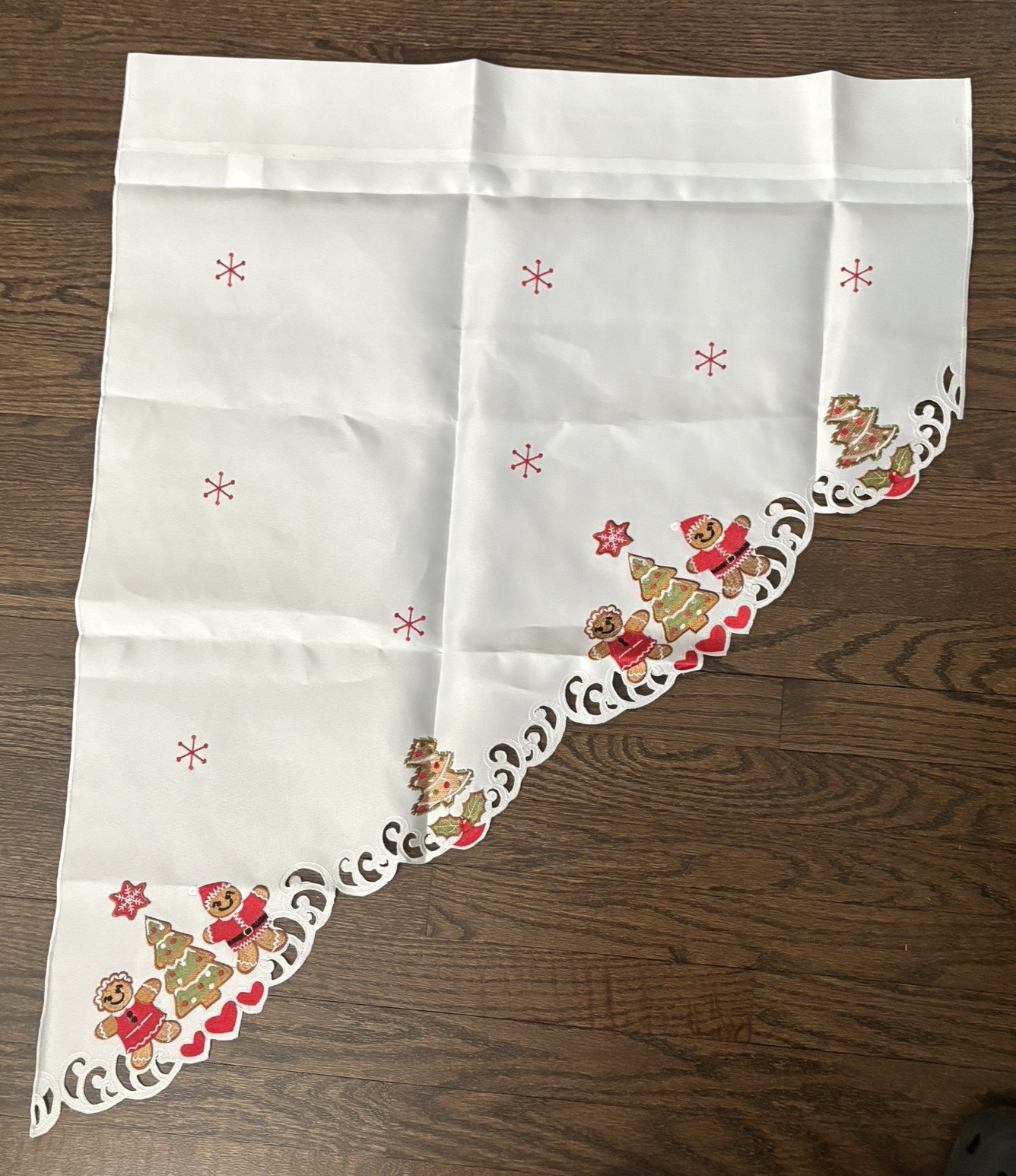 Gingerbread Embroidered Swag Curtains 2 Pc Set 36 Inch Long 29 In Wide Polyester