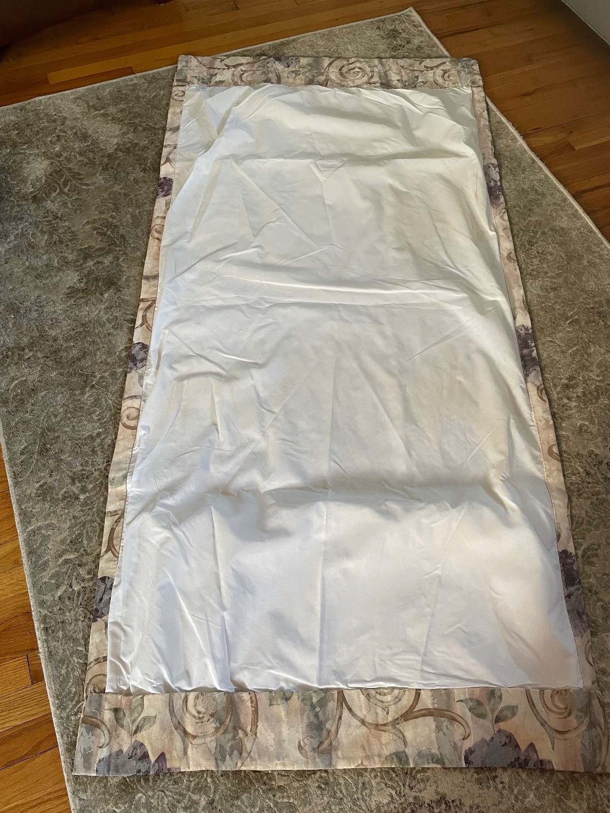 4 pce Croscill Chambord Cassis Original Matte Drapes Purple Rose Roses 80″L