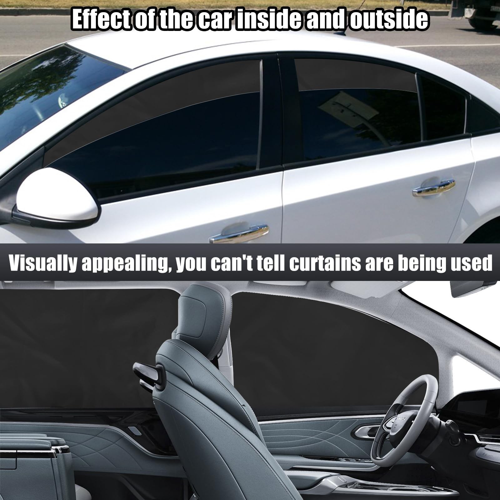 XCBYT Car Window Shades – 4 Pcs Privacy Curtains – 100% Large, Black-4PCS
