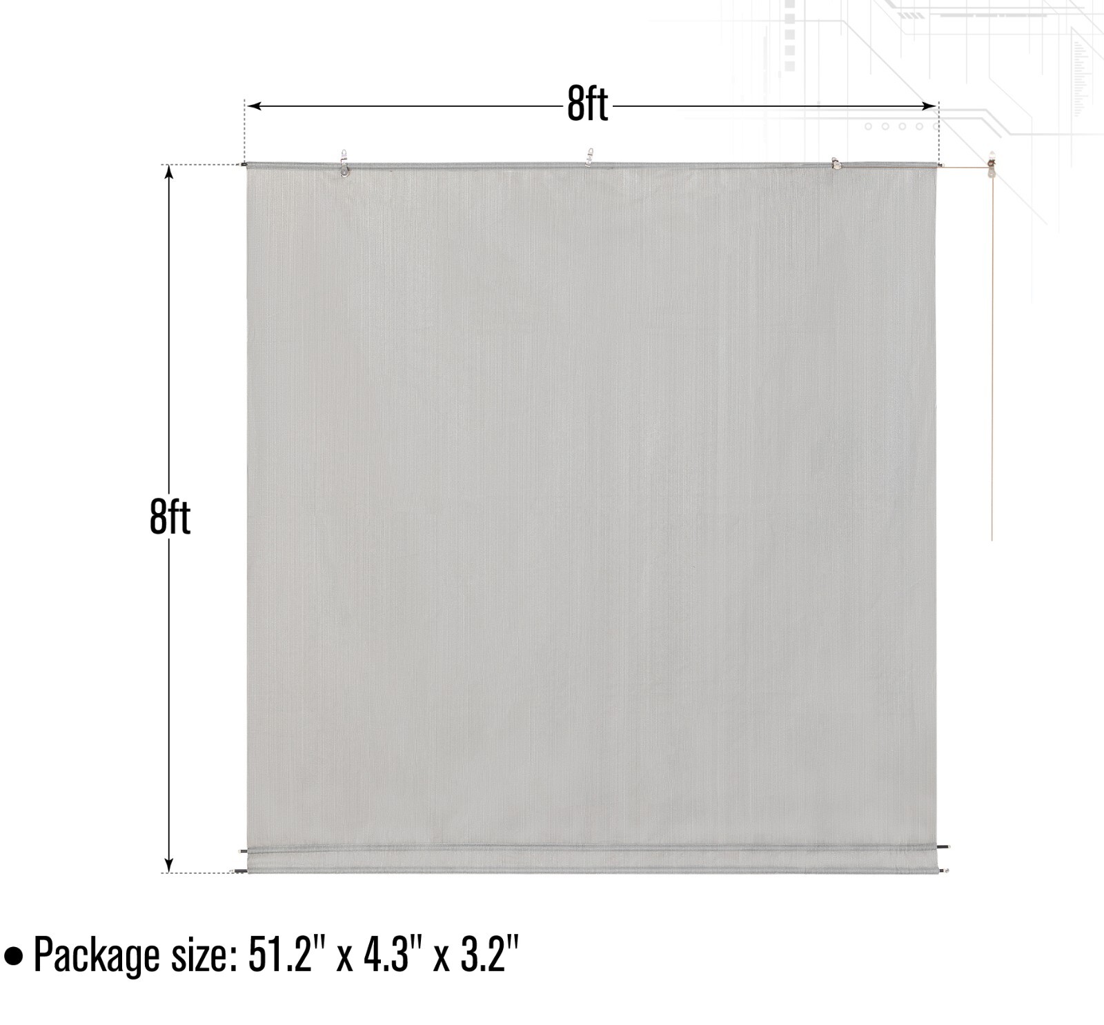 Roll Up Shade Roller Shade Blind for Outdoor Patio Porch Pergola Deck Office