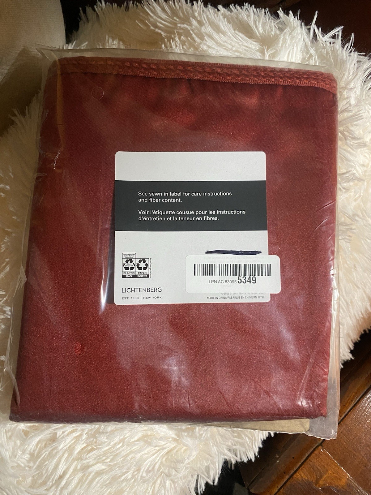 VALANCE CURTAIN – BRICK RED – ROD POCKET – 18×54 – NEW