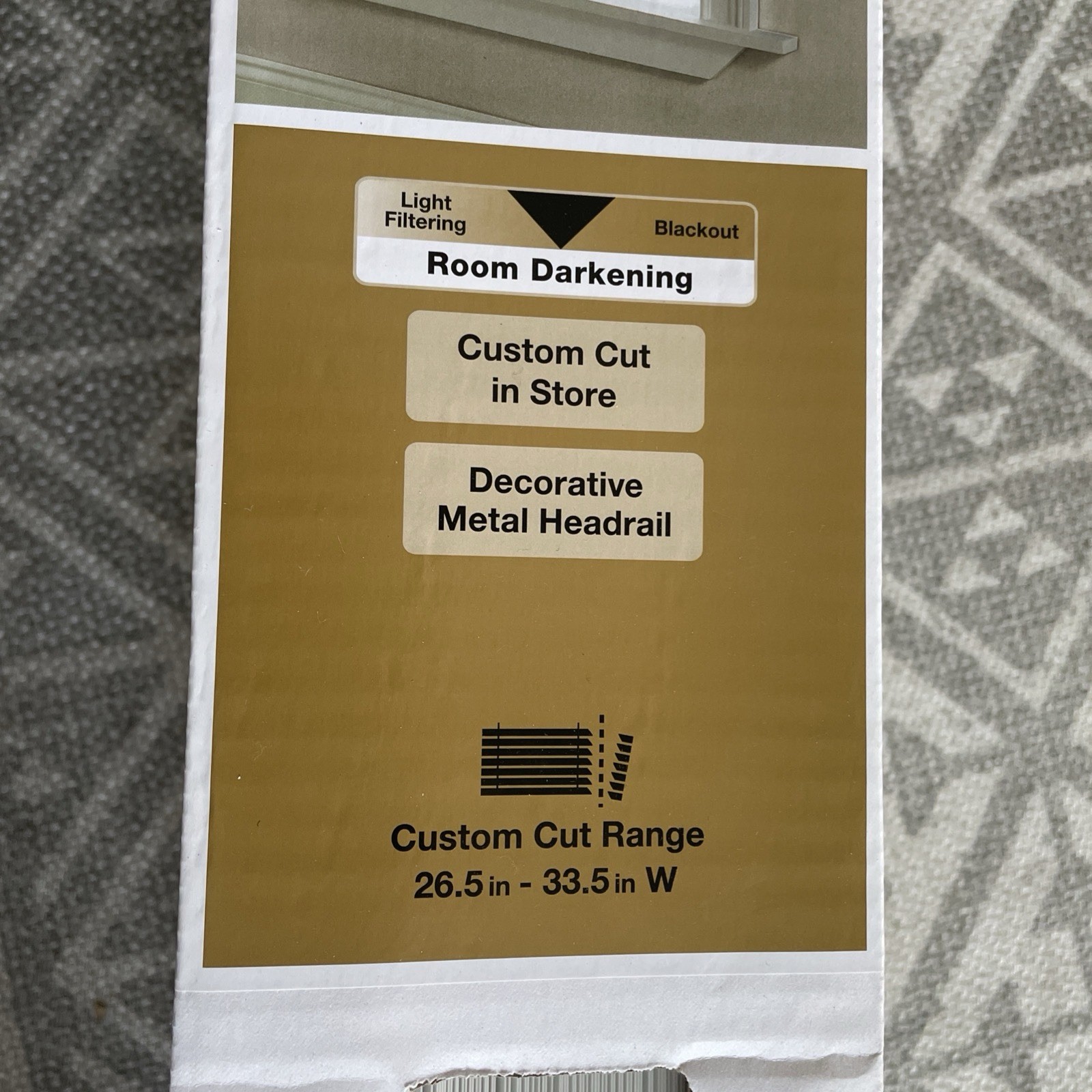 34″ X 72″ Hampton Bay White Cordless 1 in. Room Darkening Vinyl Blinds