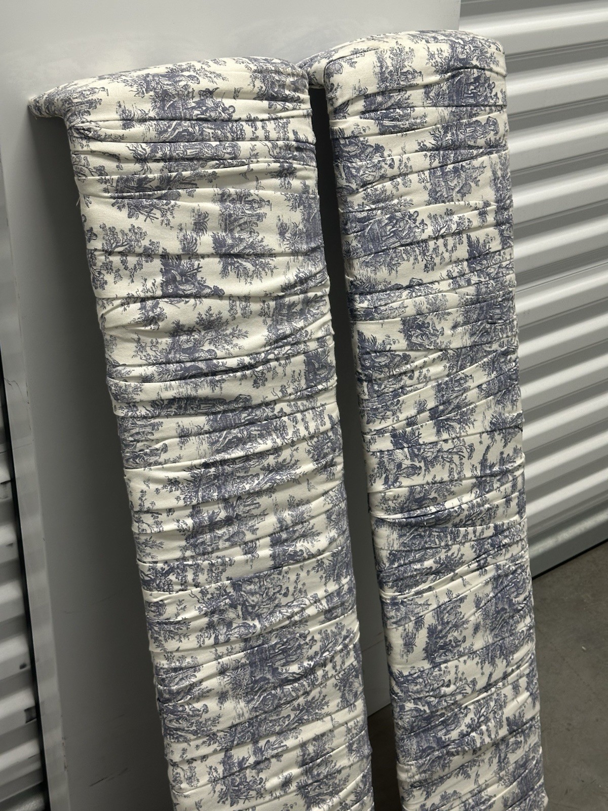 2 Custom Window Treatment Valance Cornices Blue Periwinkle Toile French Country