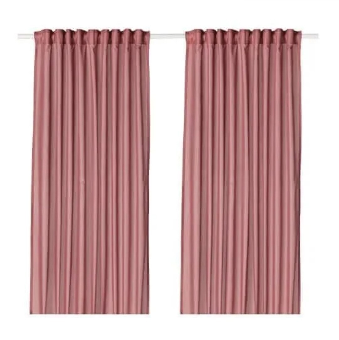 VIVAN Curtains 1 pair pink polyester cotton New 57in x 98.5in (145×250 CM) New