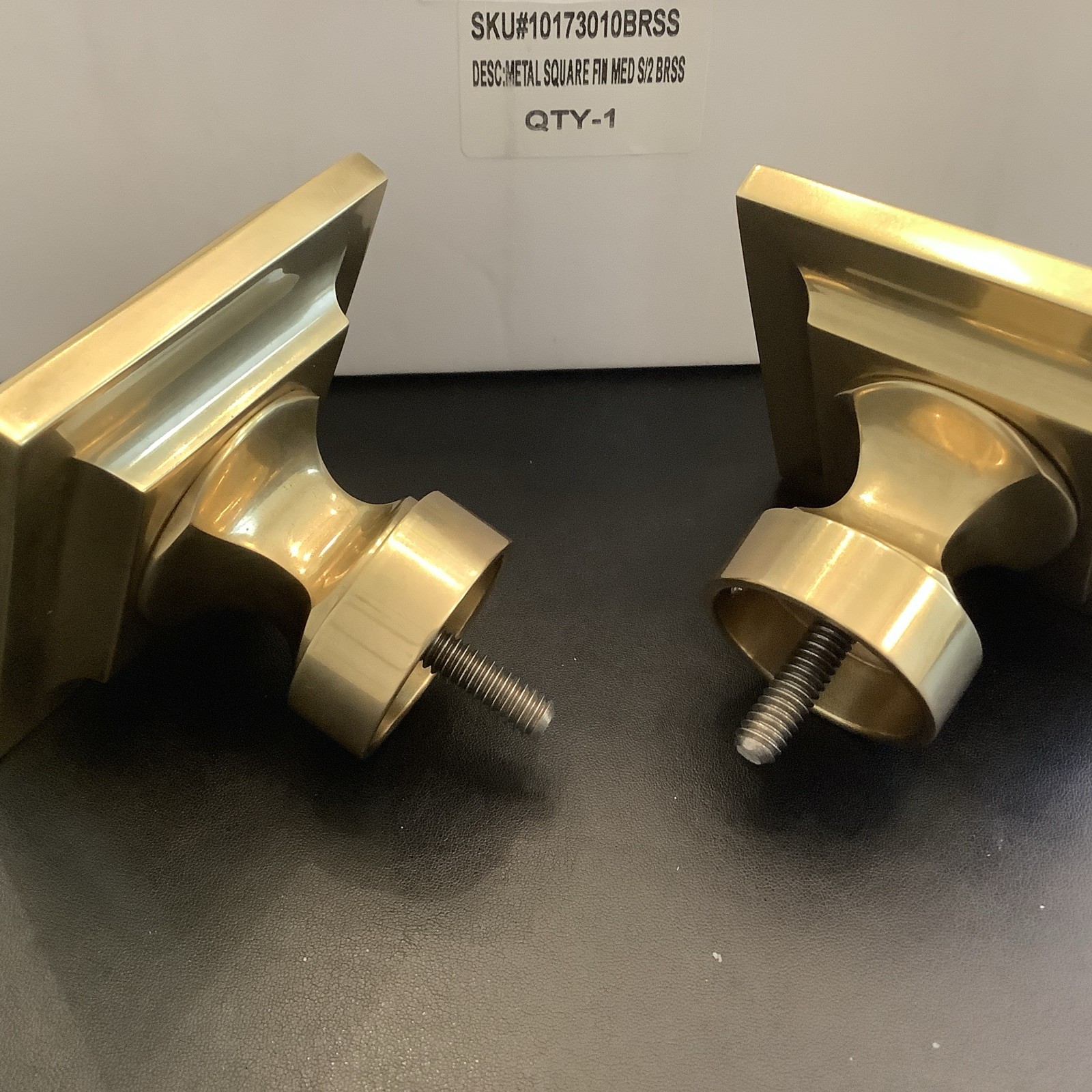 Restoration Hardware Easton Solid Brass Square Finials (Set of 2) Medium