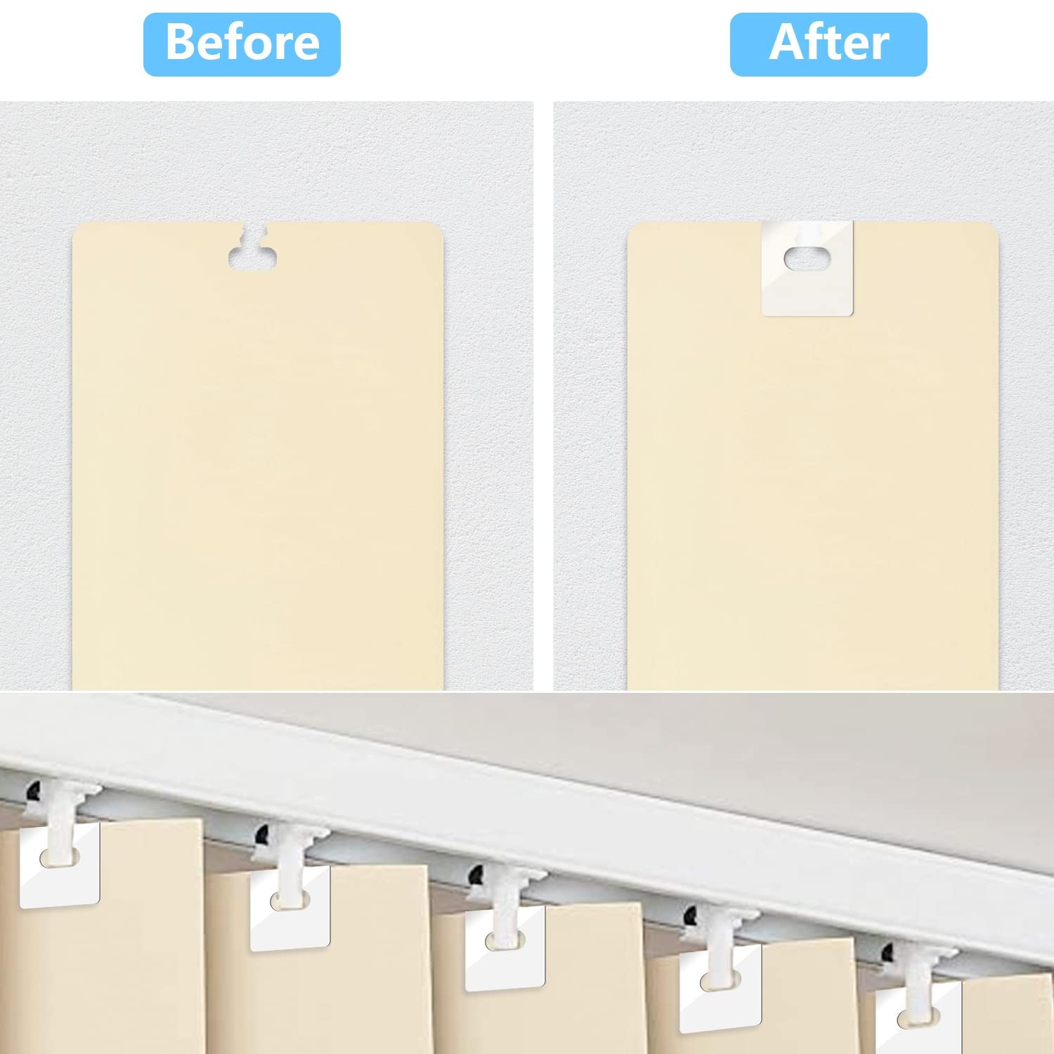 25 Sets Clear Vertical Blind Repair Tabs Replacement – One Size,