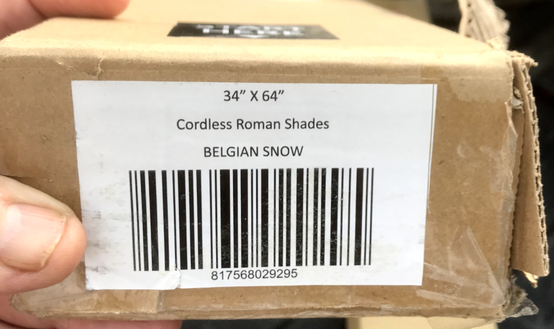 Belgian Snow Cordless Light Filtering Privacy Polyester Roman Shades 34″W x 64″L