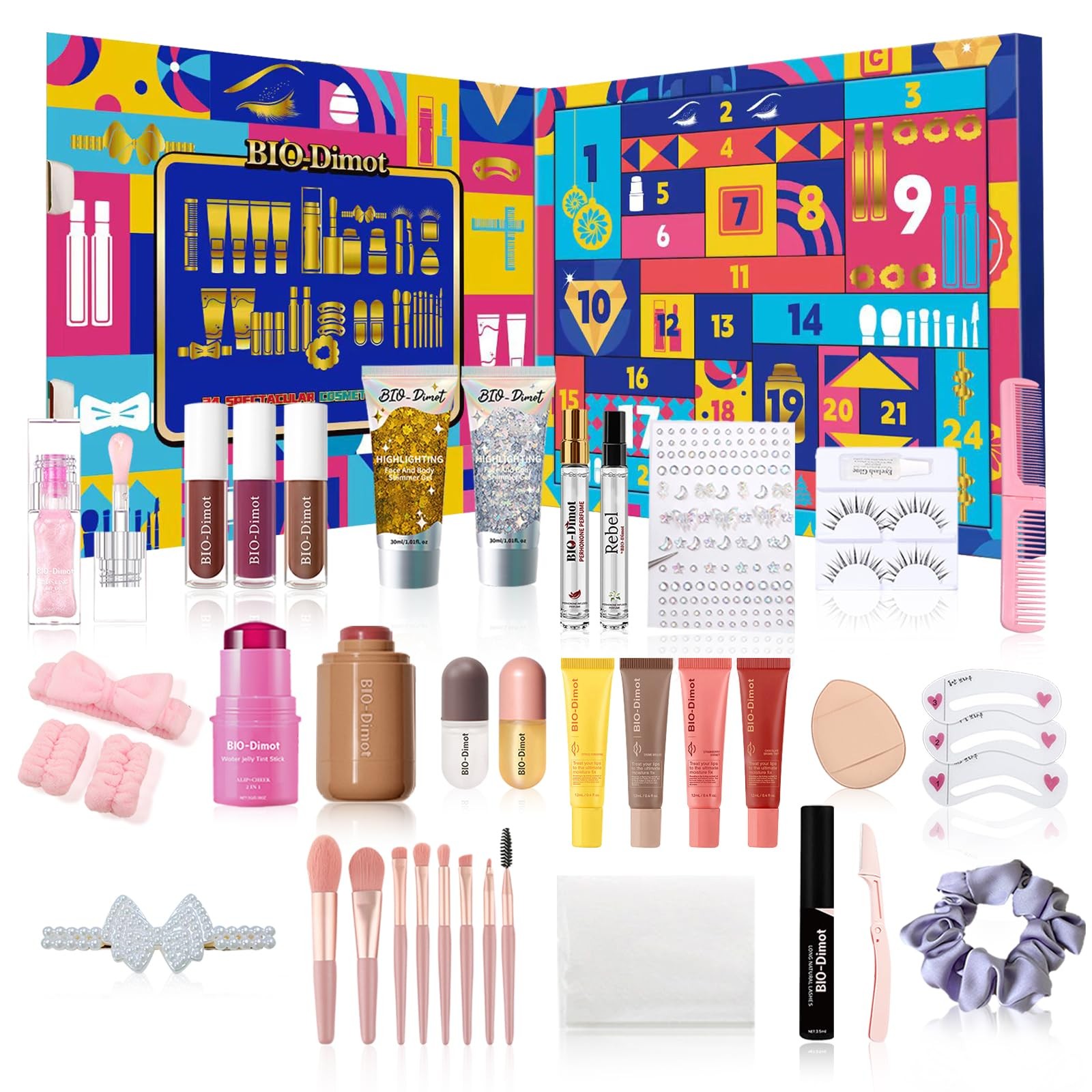 Makeup Advent Calendar 2025-24 Days Christmas Makeup Gift Set for Adult Women…