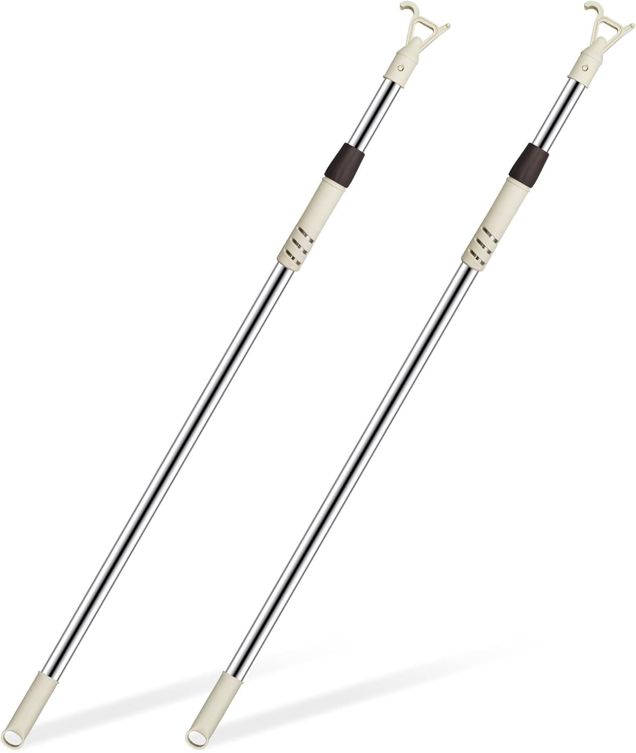 2Pcs Telescoping Skylight Rod Pole with Hook 41-63Inch Wand for Blinds Adjustabl