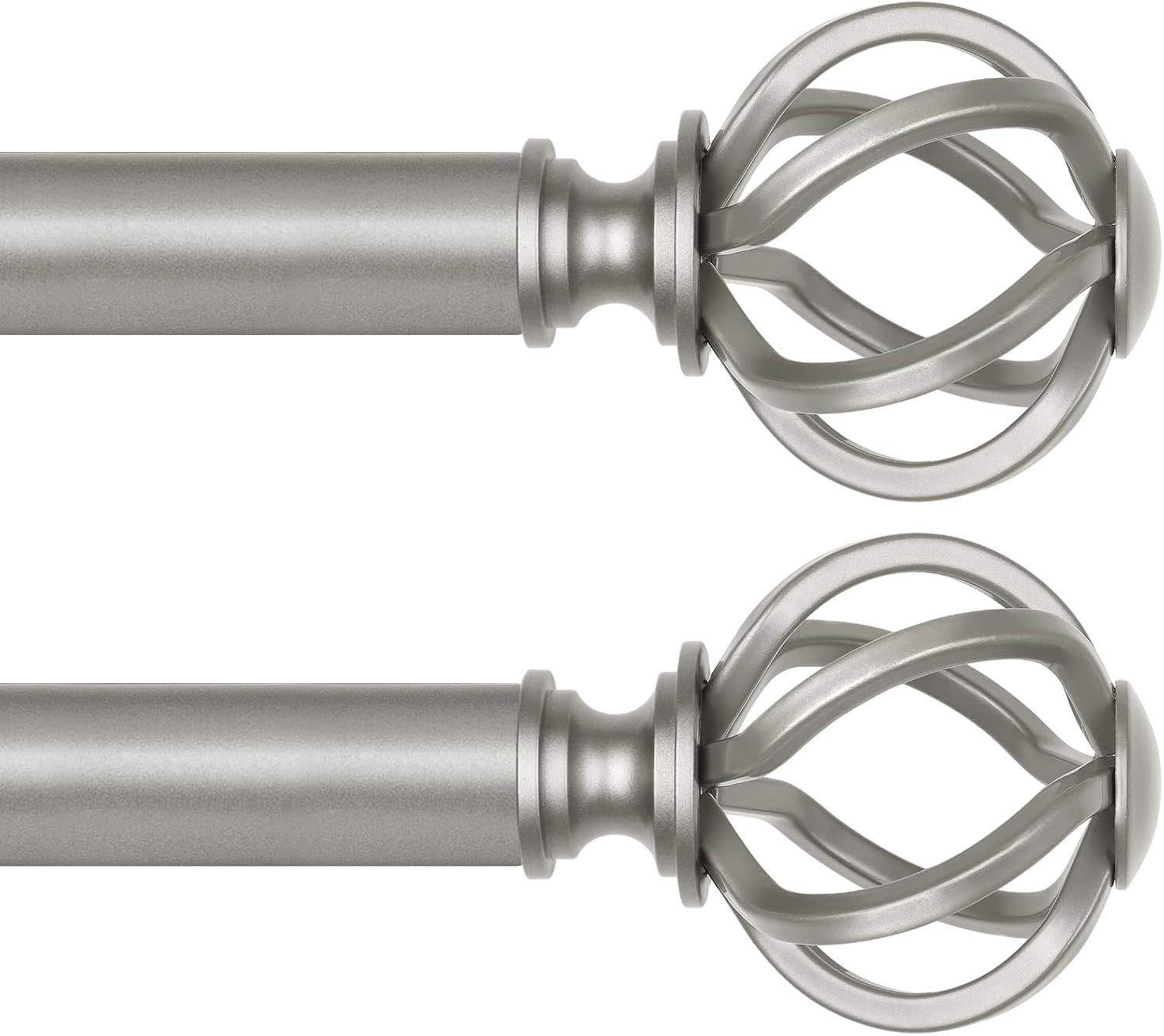 2 Pack Curtain Rod 32 to 58 Inches (2.6 to 4.8 ft), 7/8 Inch Heavy Duty Curta…