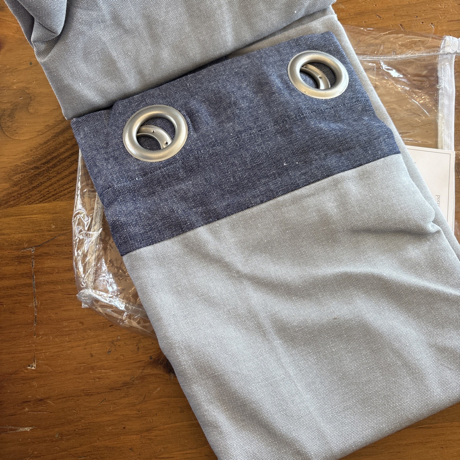 Pottery Barn Kids One (1) Hayden Blackout Curtain 44X63” Grey Navy Grommet Top
