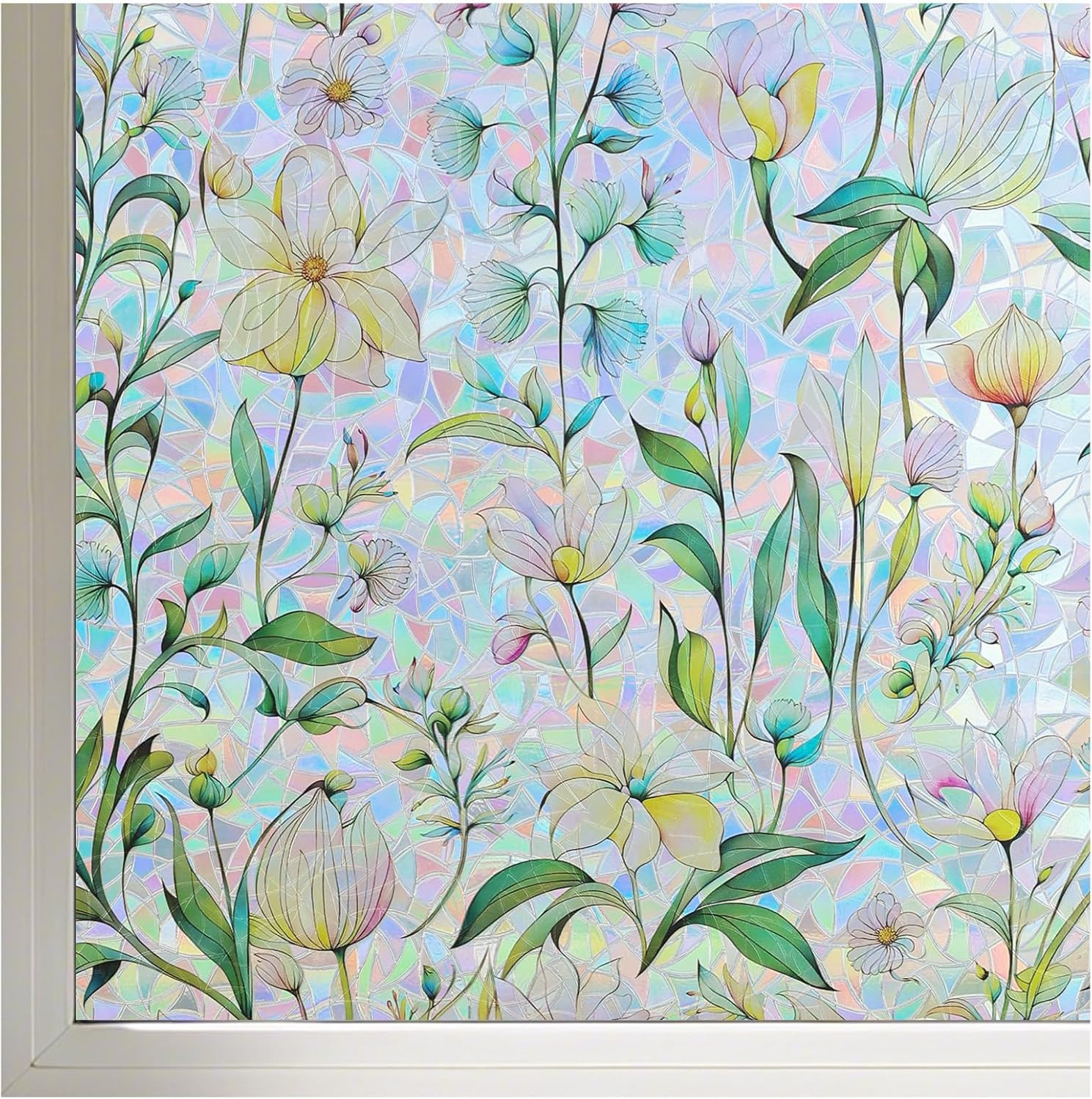 Window Privacy Film 3D Static Cling Window Film, No Glue Heat Control & 96% UV B