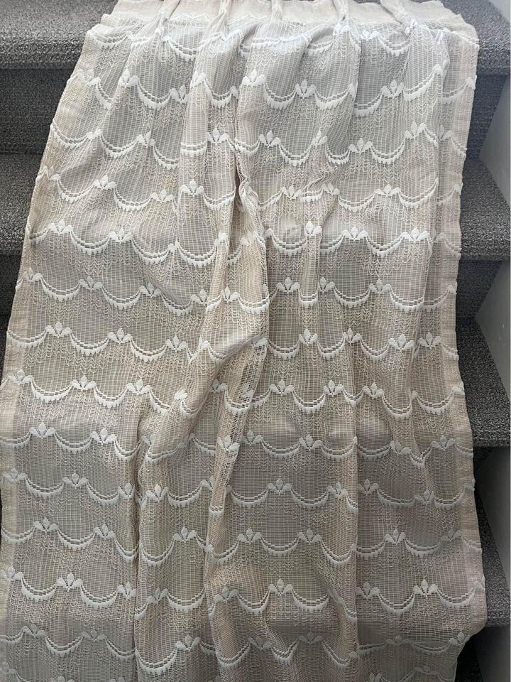 6 Beautiful Custom 24W x 60L Cream/Champagne LINED Pleated Top Curtains