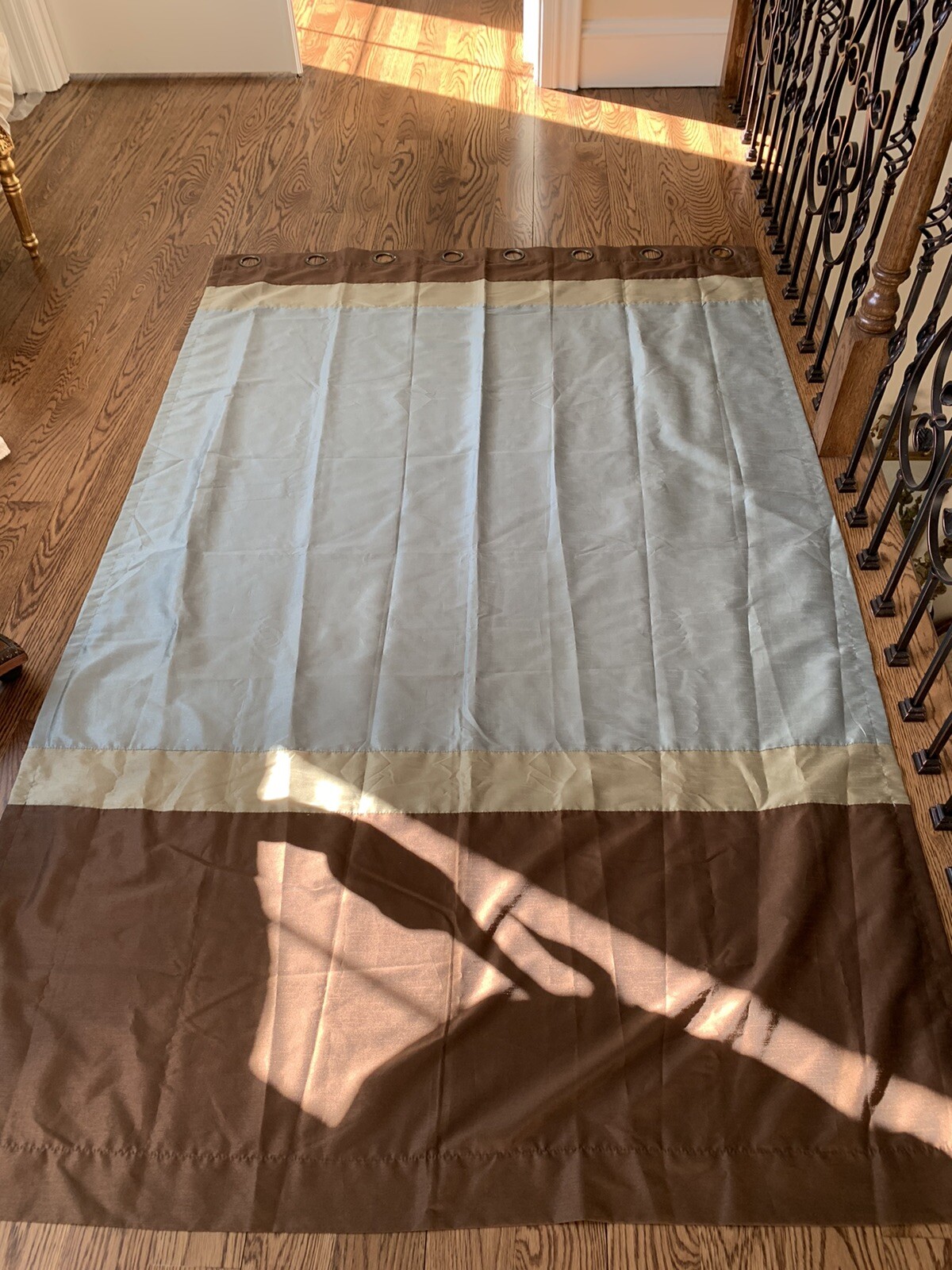 Triple Color Silk Rayon Shantung Blend Lined Panels Curtains