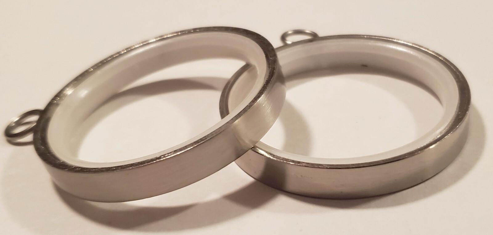 Lot of 14 Easy Slide Curtain Rings Silver Toned Inside Diameter 1.5″