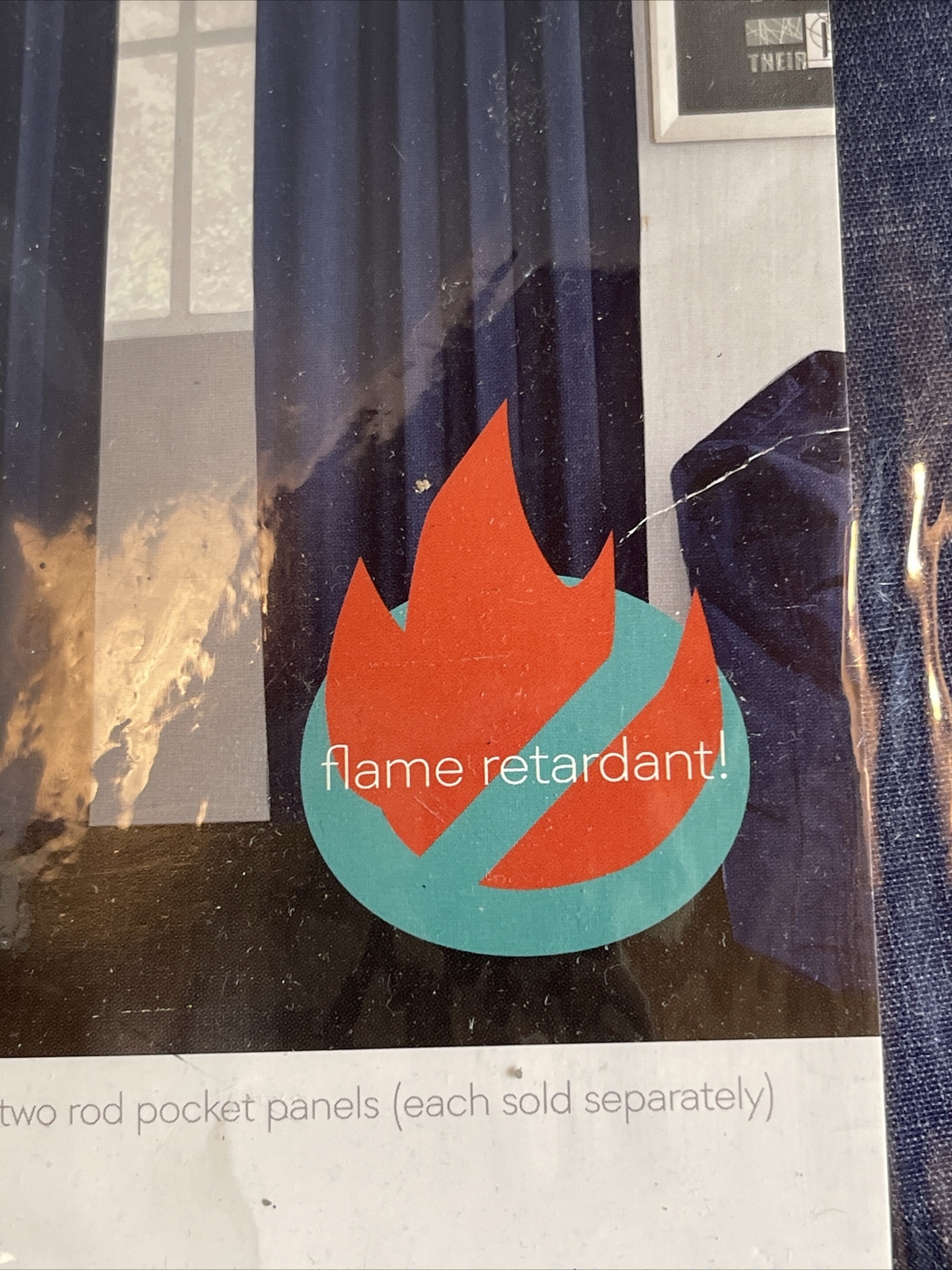 Flame Retardant Curtain For School Fire Resistant Blackout Curtain 42”X84” Navy