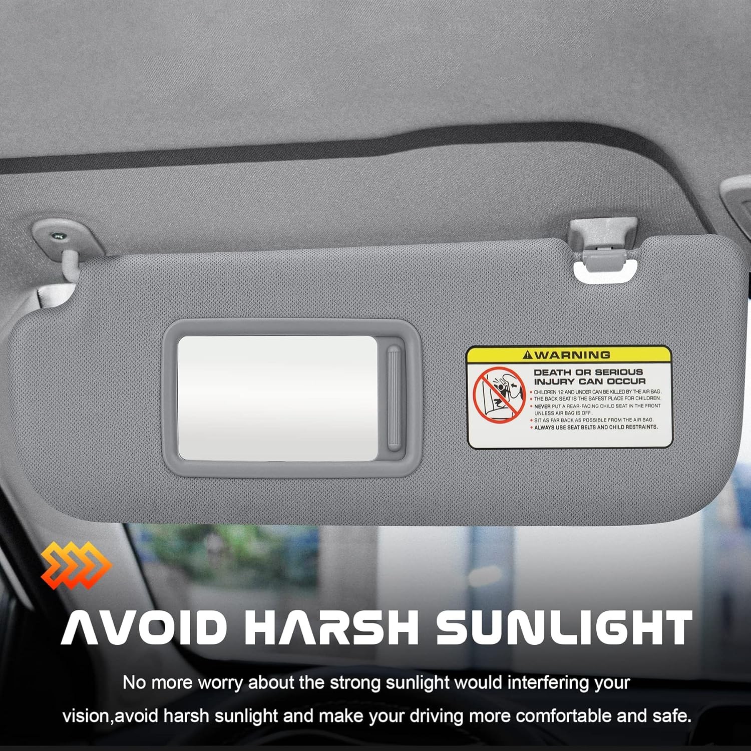 Gray Driver Left+Passenger Right Side Sun Visor 2011-12-13-14-15 Hyundai Elantra
