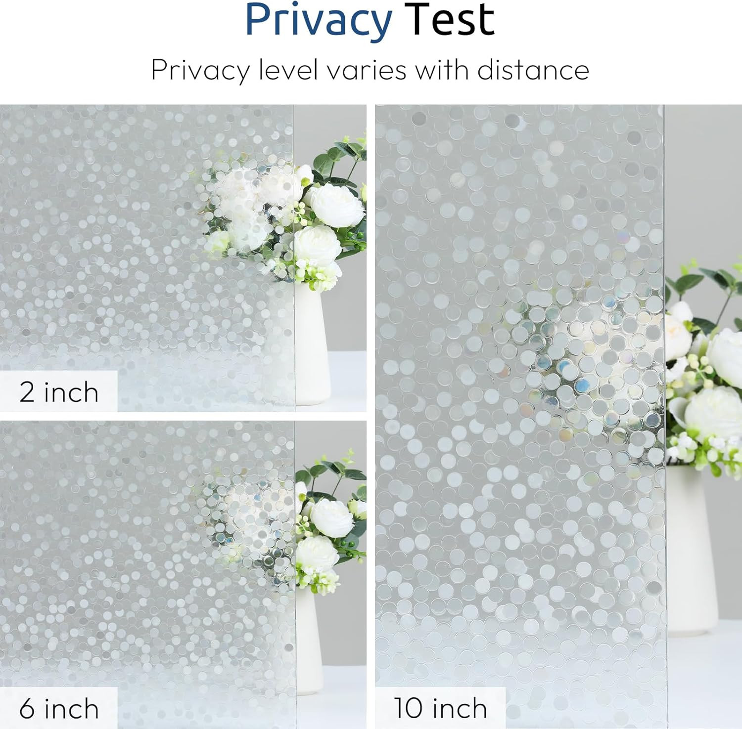 Window Privacy Film, Rainbow Stained Glass Window Film, 3D Decorative Static Cli