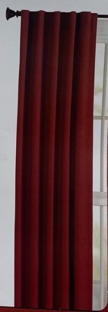 Style Selections Bernard Red 84 in Back Tab Light Filtering Single Curtain Panel
