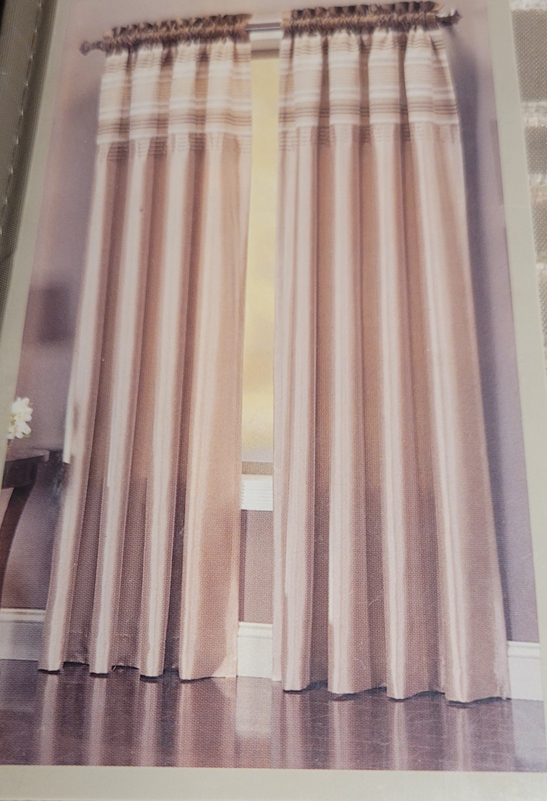Jaclyn Smith One Rod Pocket Panel – Embellished Jacquard – Chocolate 54x 63″