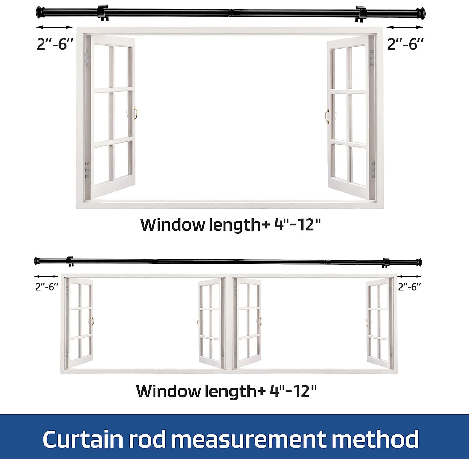 Standard Decorative Window Curtain Rods 30 to 45 Inch,5/8 Inch Diameter Small…
