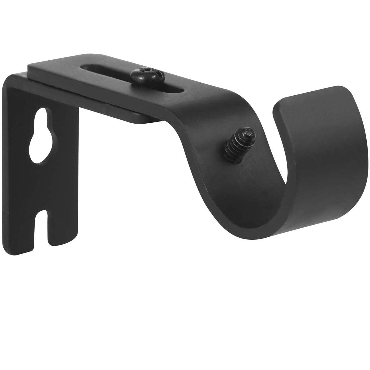 8 PCS Black Heavy Duty Adjustable Curtain Rod Brackets Fits 11/8 11/4 In Rod