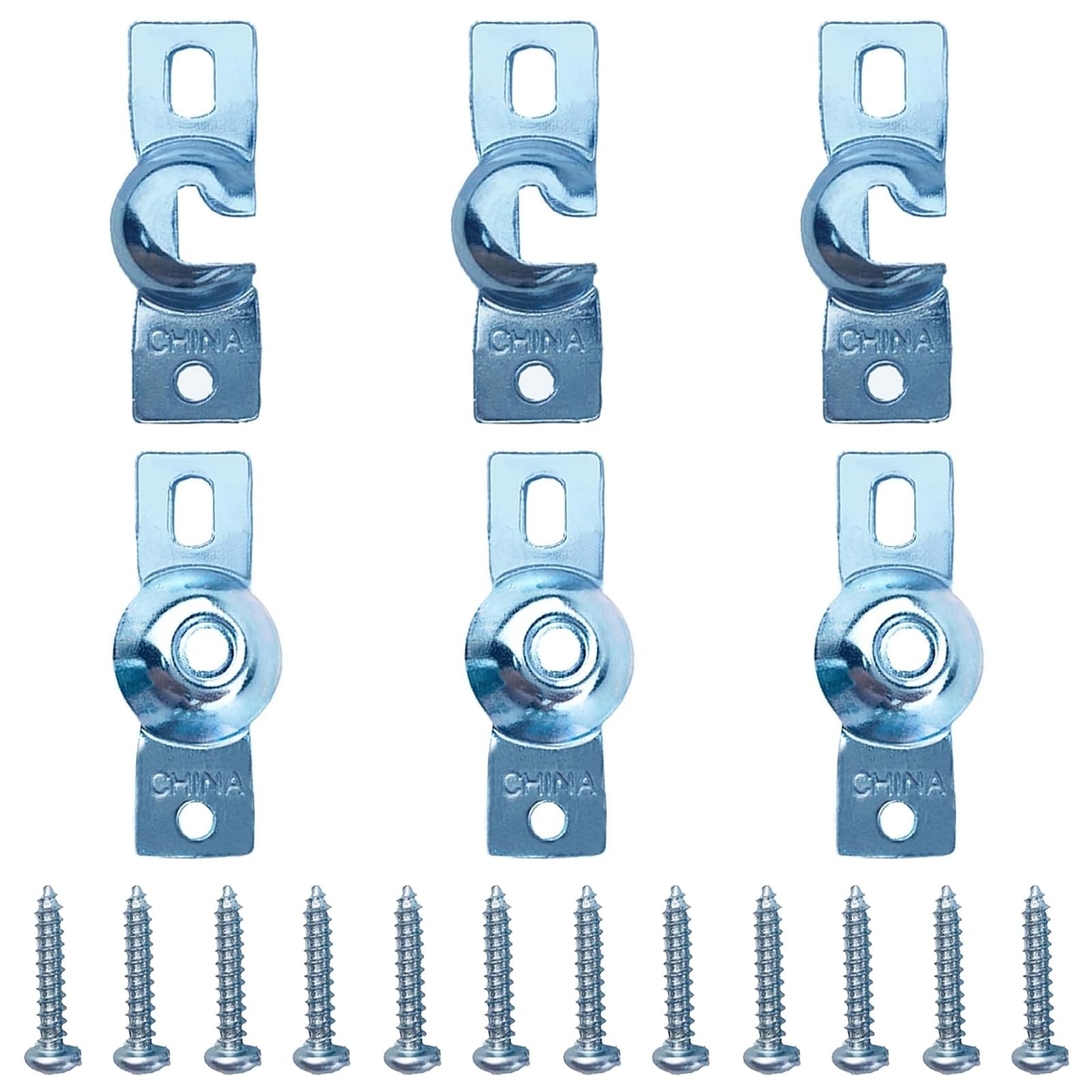 6 PCS Roller Window Shade Inside Mount Brackets Zinc Curtain Rod Holder Screws