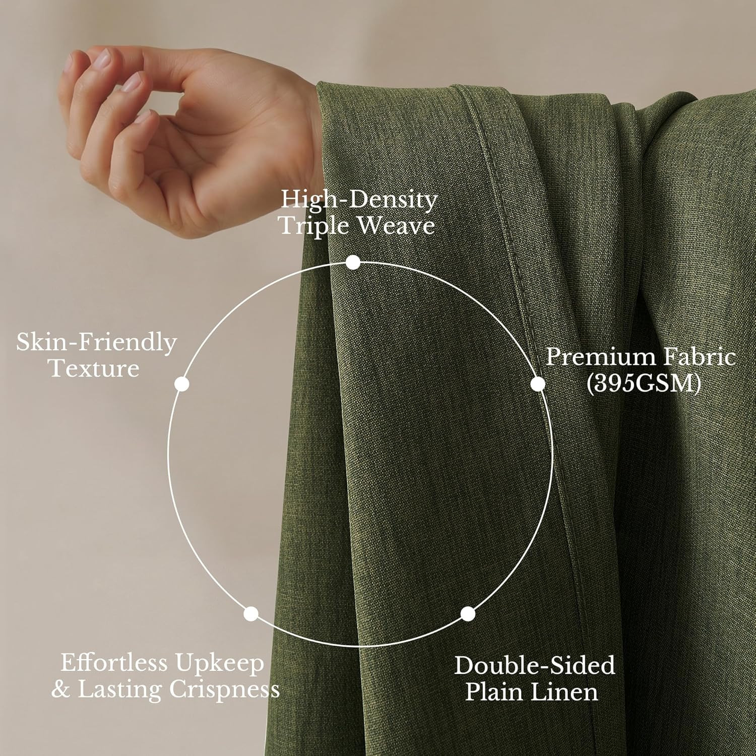 Vintage Olive Green Room Darkening Curtains 90″ Long – 2 Panels