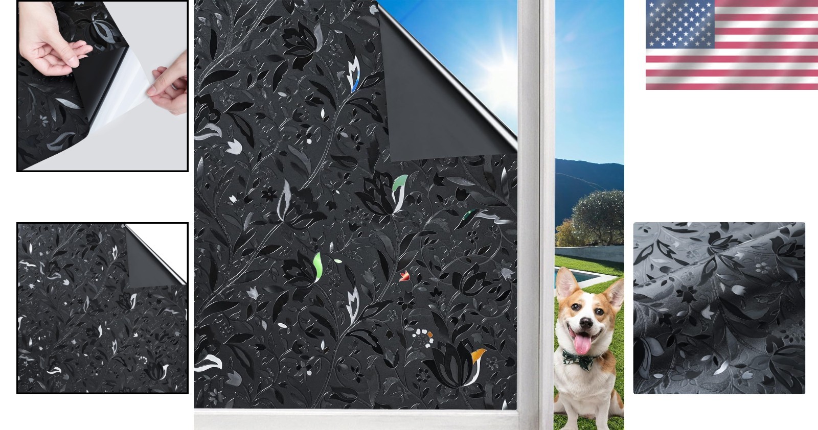 Removable Black Window Cover – Total Blackout & Easy Installation, 17.7×78.7