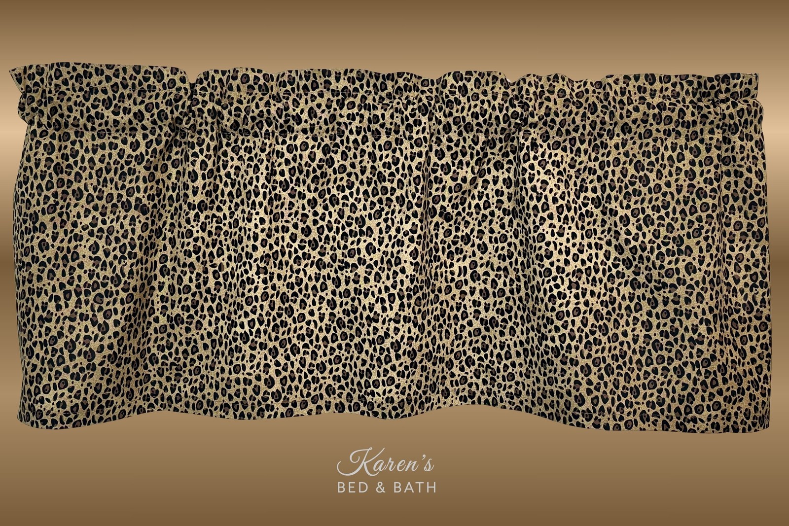 Cheetah Print Curtain Valance, Small Spot Animal Print Bedroom Bathroom Kitchen