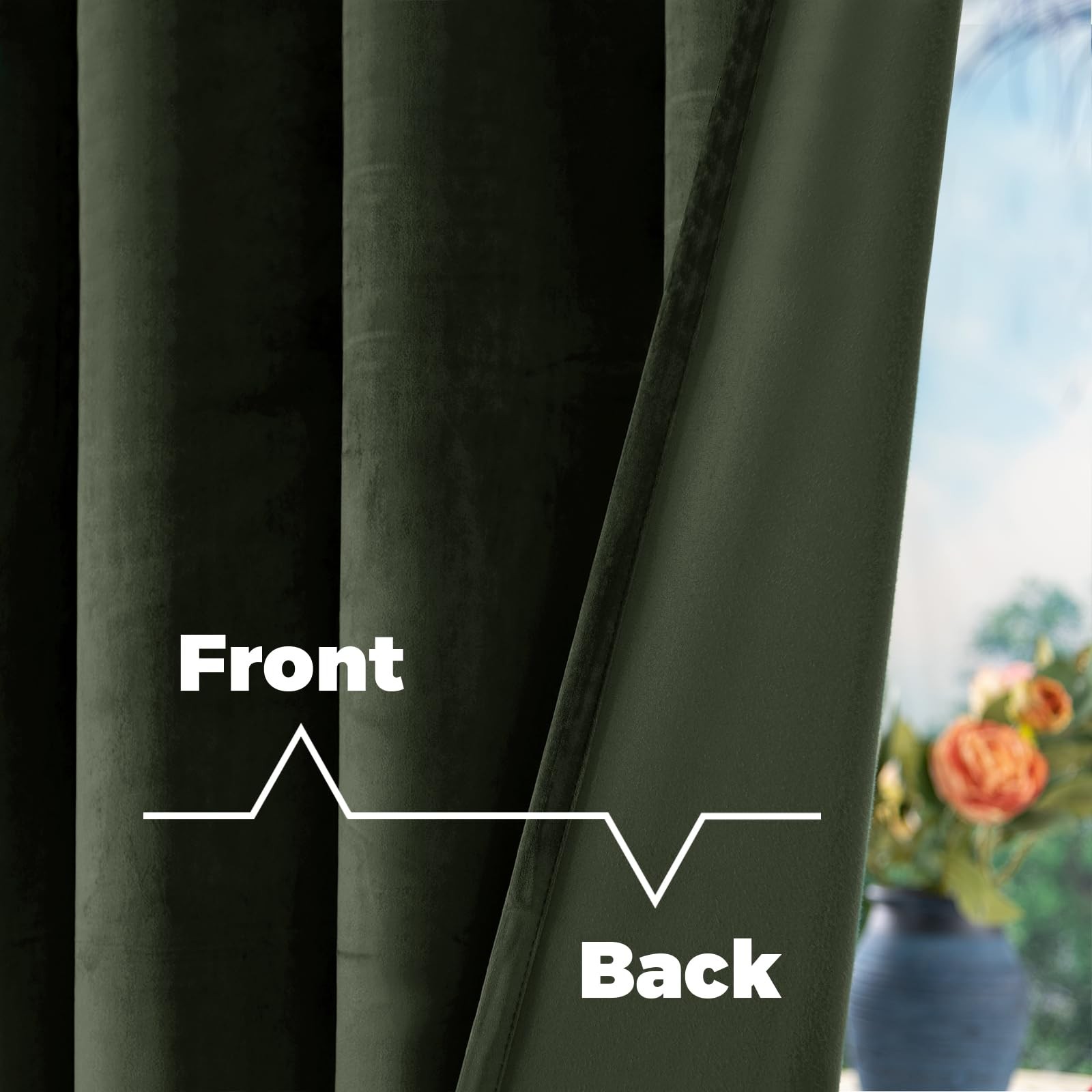Olive Green Velvet Blackout Curtains 84 Thermal Insulated Room Darkening Drapes