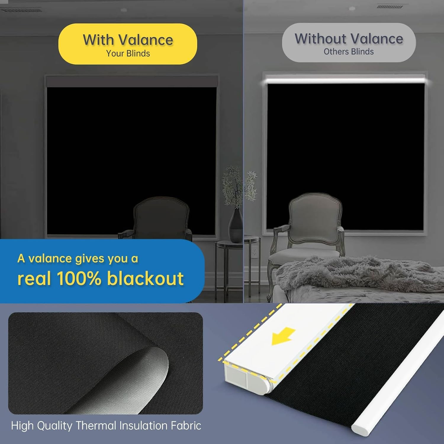 Motorized Blinds with Remote,Thermal Electric Blinds【Solar Panel】,Customizable A