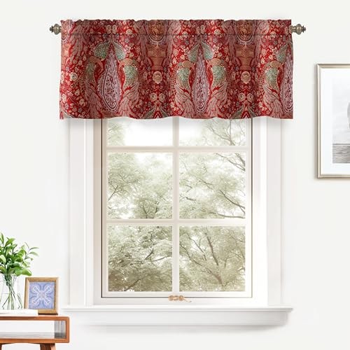Christopher Peacock Floral Pattern Thermal 52″W x 18″L (Pack of 1) Red