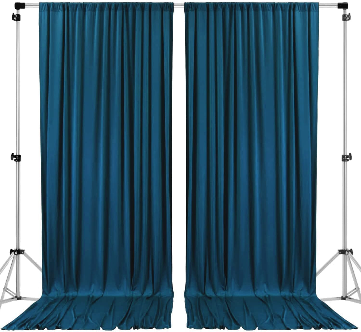 10 Feet X 10 Feet Dark Teal IFR Polyester Backdrop Drapes Curtains Panels with R