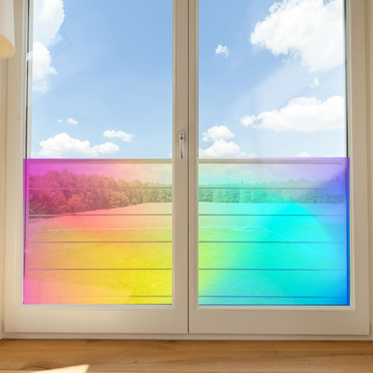 1 Sheet Iridescent Cellophane Wrap Roll Holographic Window Film 16 X 100 Inches