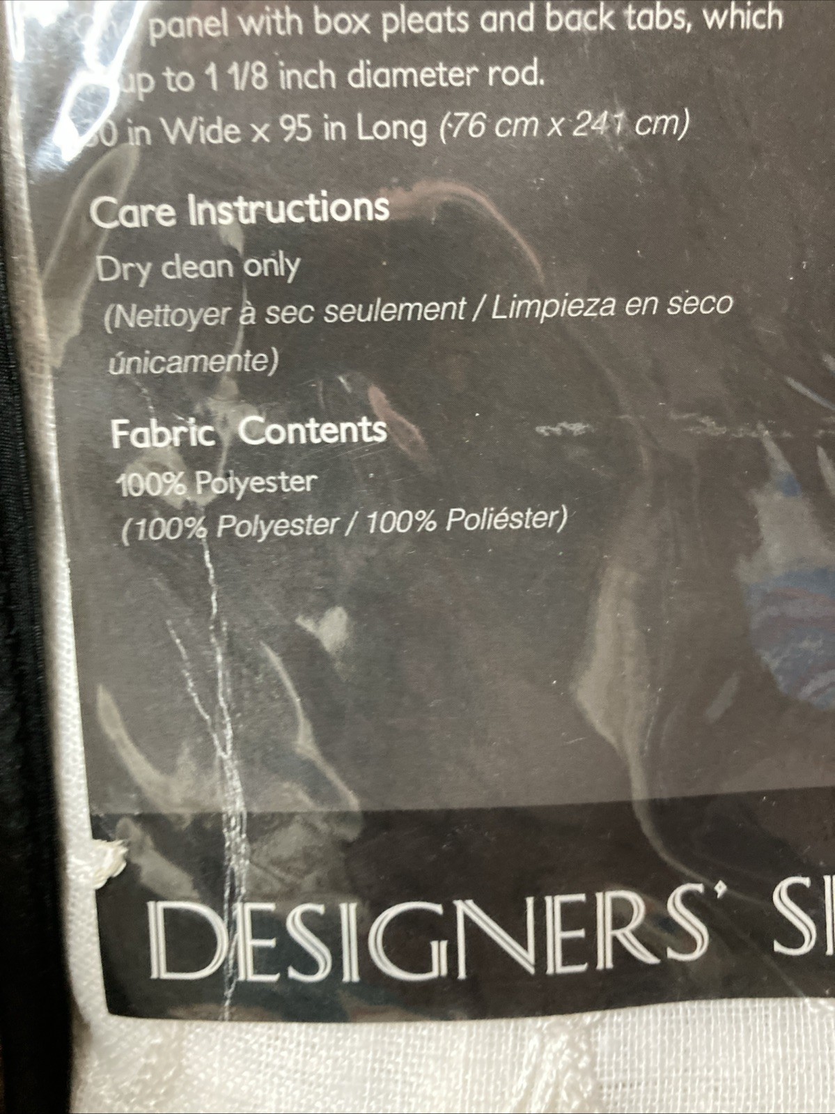 Designer Select Claudia Sheer Linen Gauze Embroidered Curtain Panel 95” Lot 2