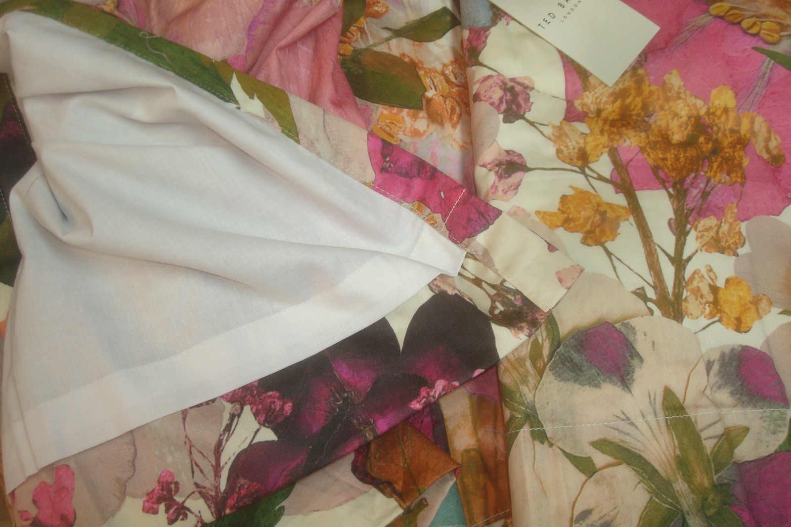 NWT Ted Baker 2 pc LINED Window Curtain Panels Mod Floral Cotton 50 x 95″ lg