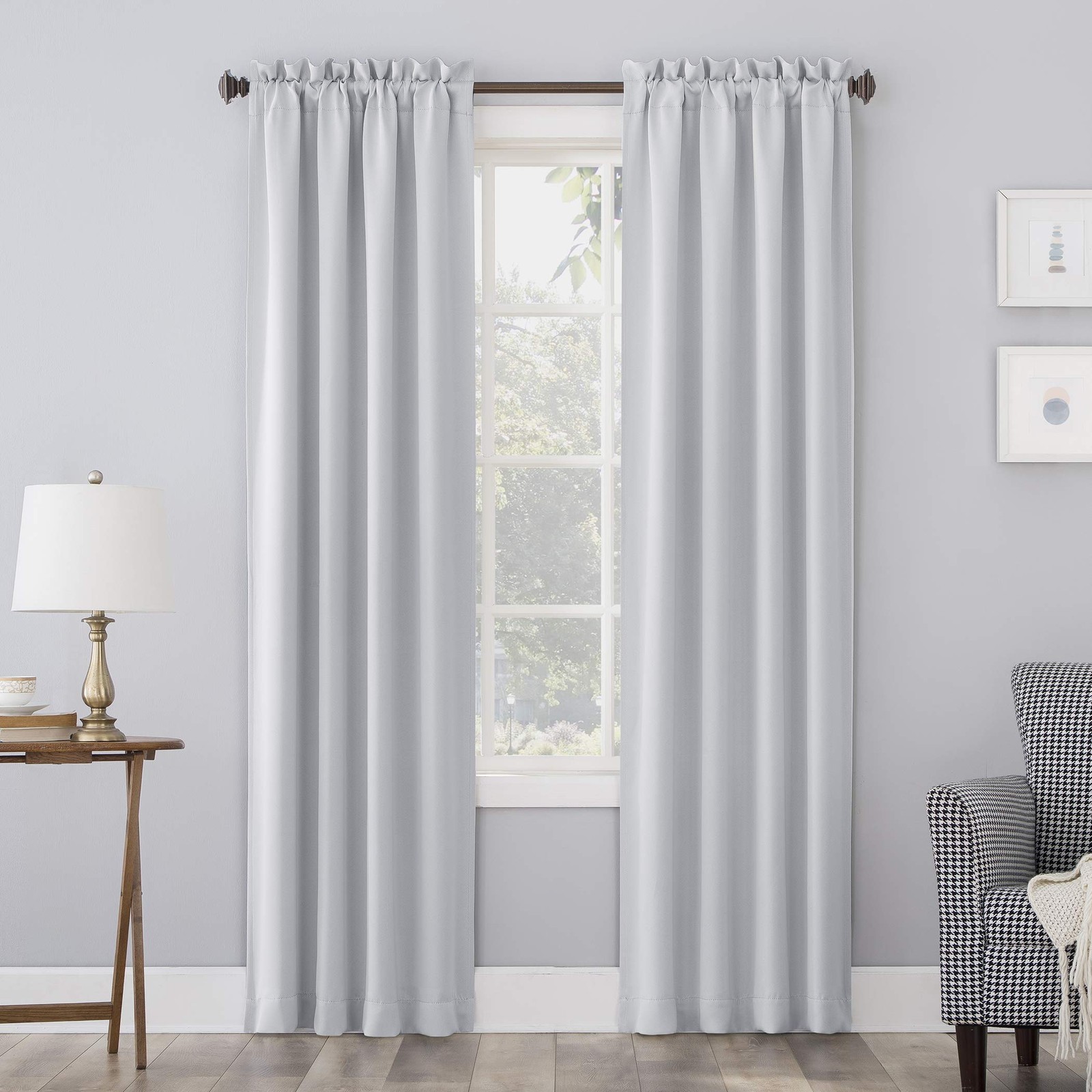 Easton Energy Saving Blackout Rod Pocket Curtain Panel, 40″ x 63″, Dove White