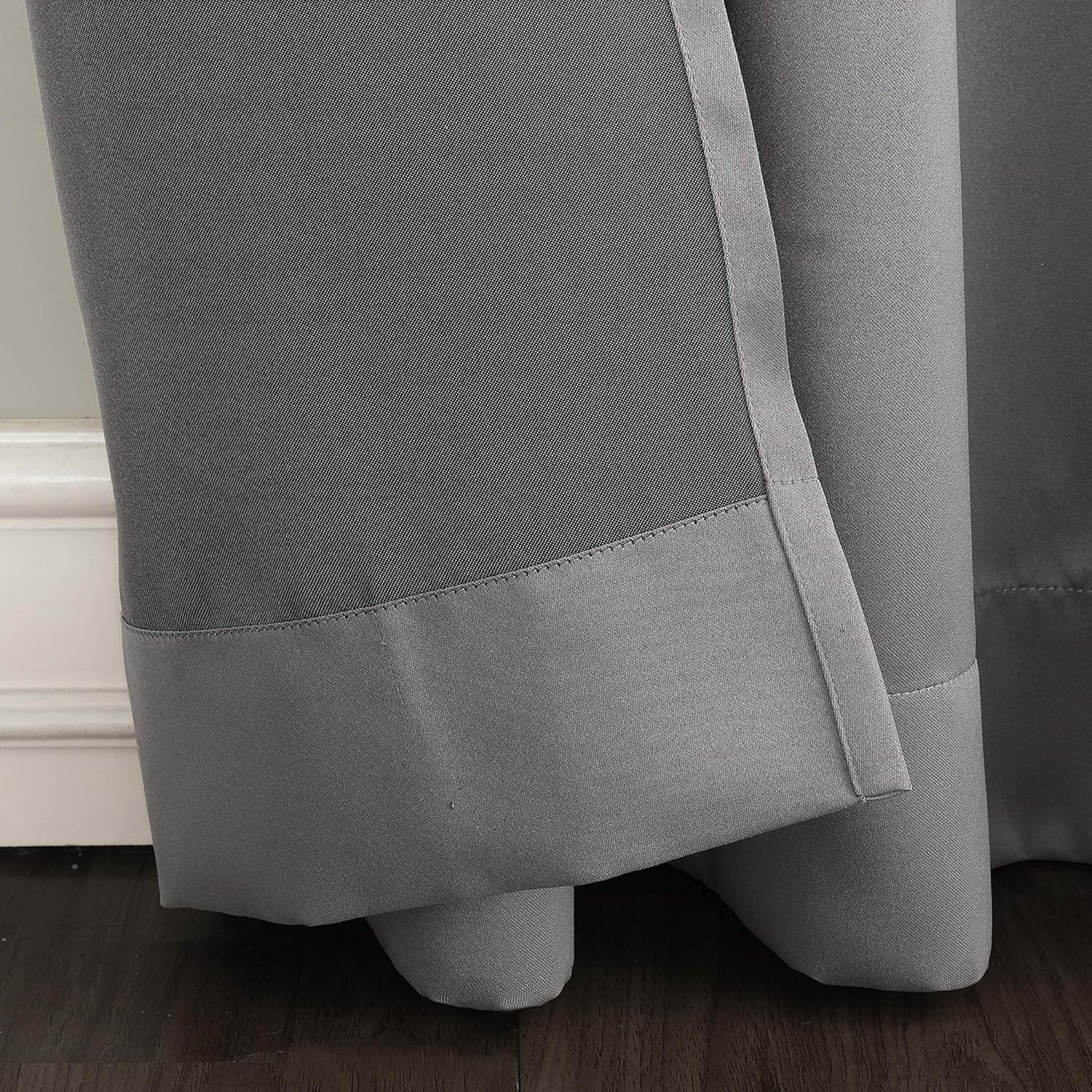 Energy Efficient Rod Pocket Curtain Panels in Solid Gris for Home Decor