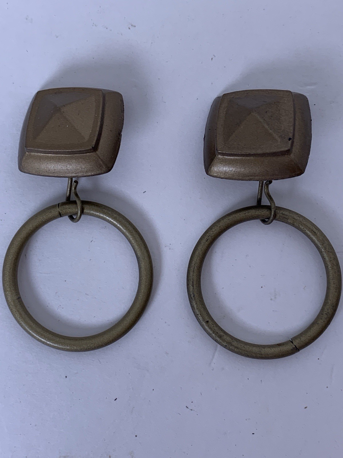 1″ Clip Drapery Rings Brass Set of 7 Art Deco Styling Home Trends