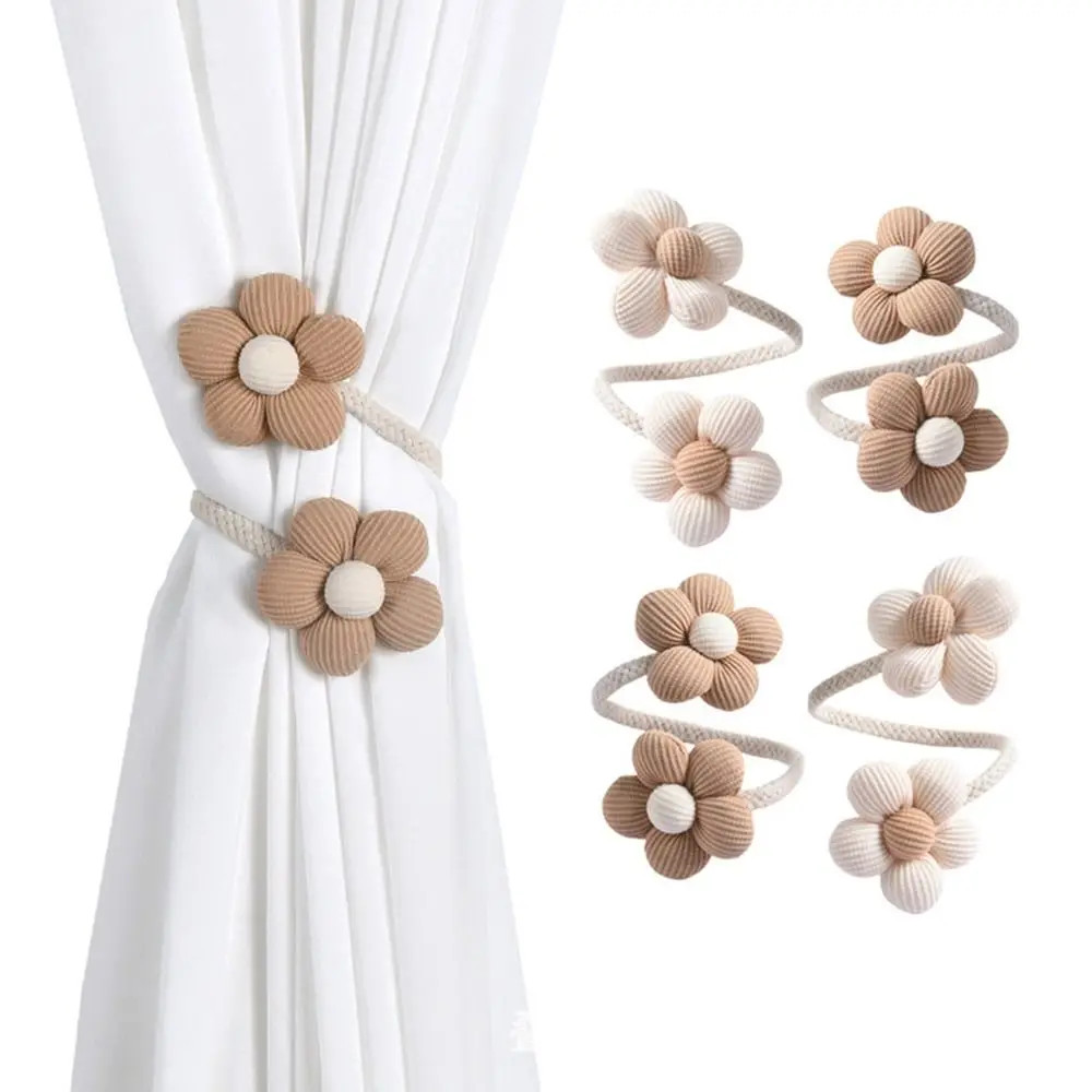 1Pcs Modern Flower Shape Curtain Tieback No Punching Twist Bough Rope Curtain Bu