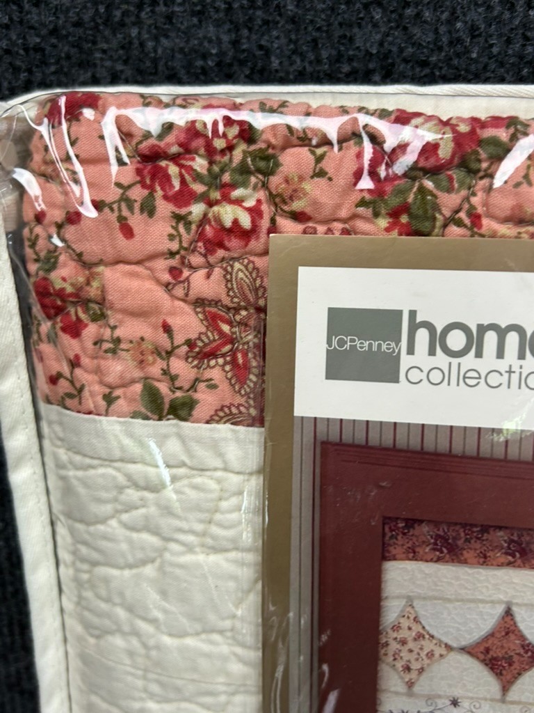 JCPenney Home Collection Quilted Embroidered Valance Vintage Manor 52×15 – Set
