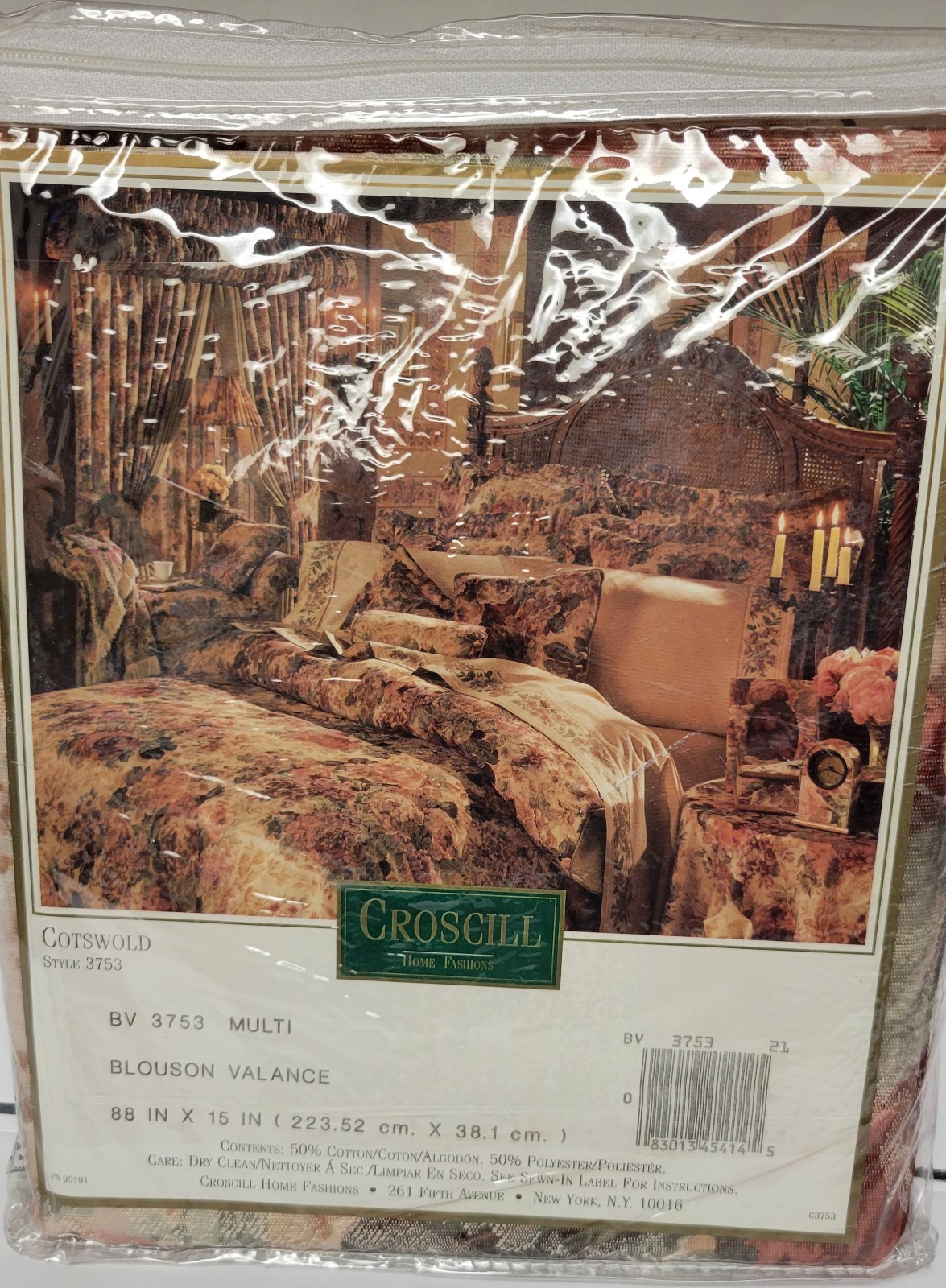 Croscill Cotswold Blouson Valance Topper 88″ x 15″ Style# 3753 New Old Stock