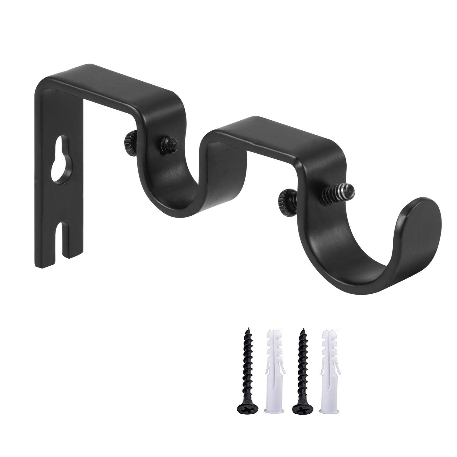 Heavy Duty Curtain Rod Brackets – Double Rod Holders 1″ and 5/8″ Inch (Set of…