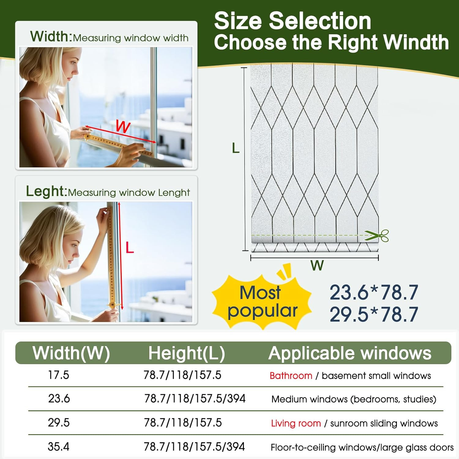 Window Privacy Film Stained Glass Static Clings, Bathroom Frosted Leaded Decorat