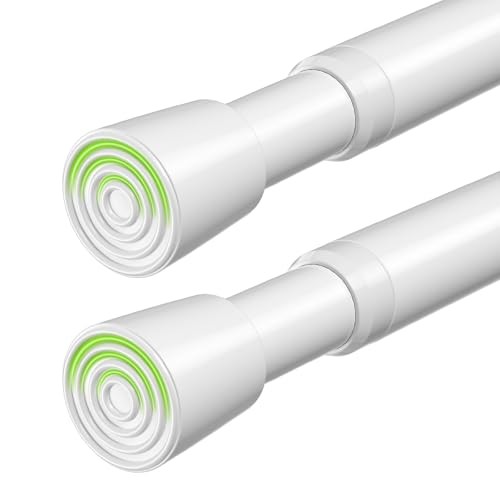 2 Pack Spring Tension Rods 26-39 Inches Adjustable No Drill 26-39inch-2P White