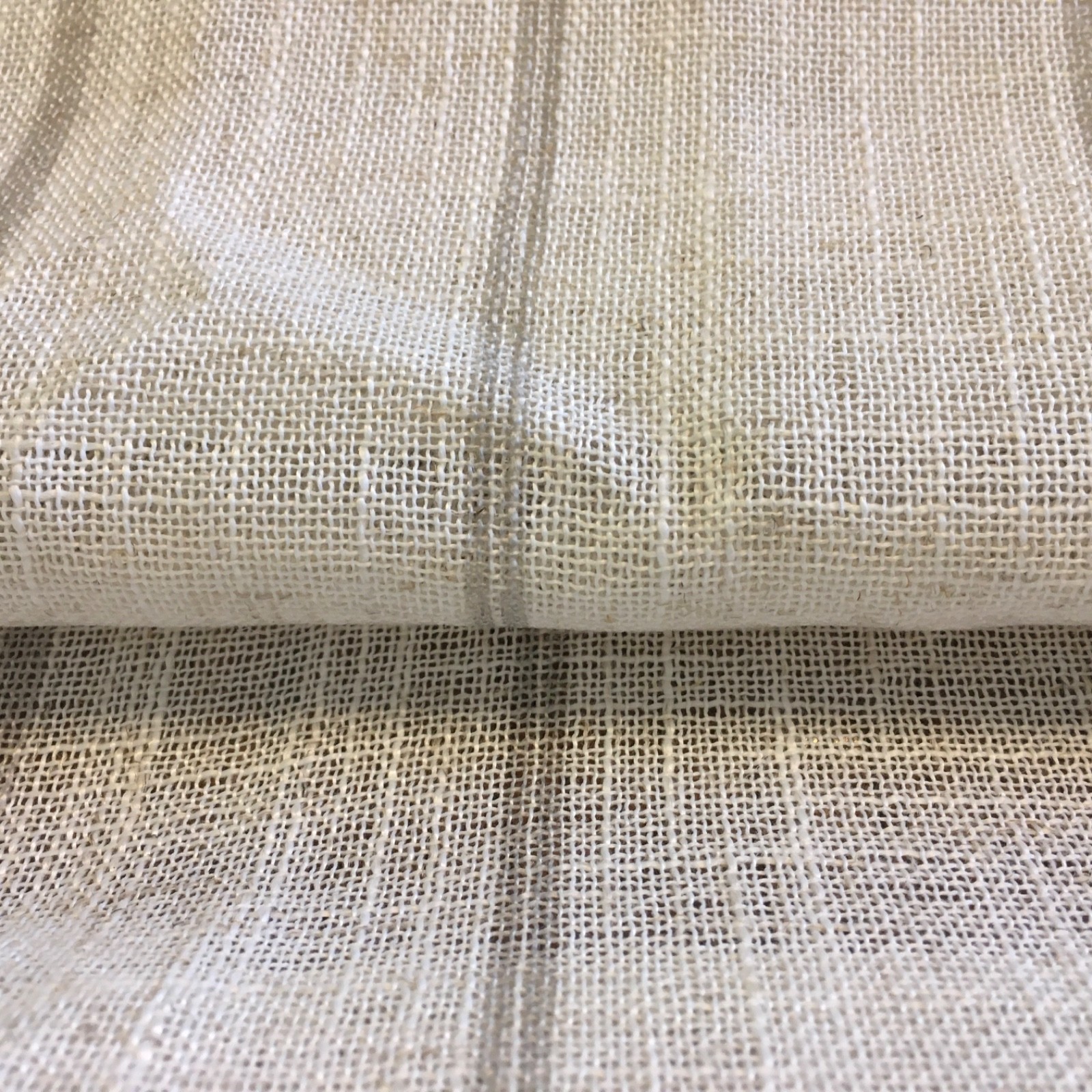 Allen Roth Curtain Panel 51×95 natural beige / white with gray stripes