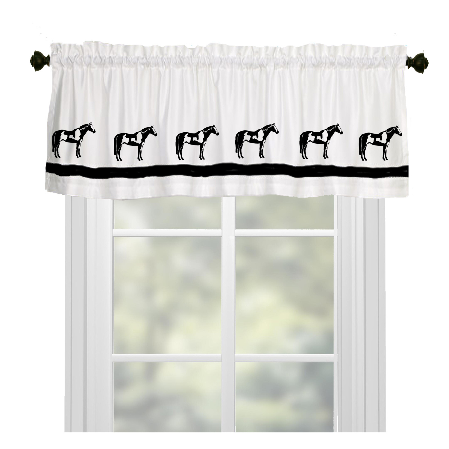 Paint Horse Window Valance Curtain in Your Choice of Colors
