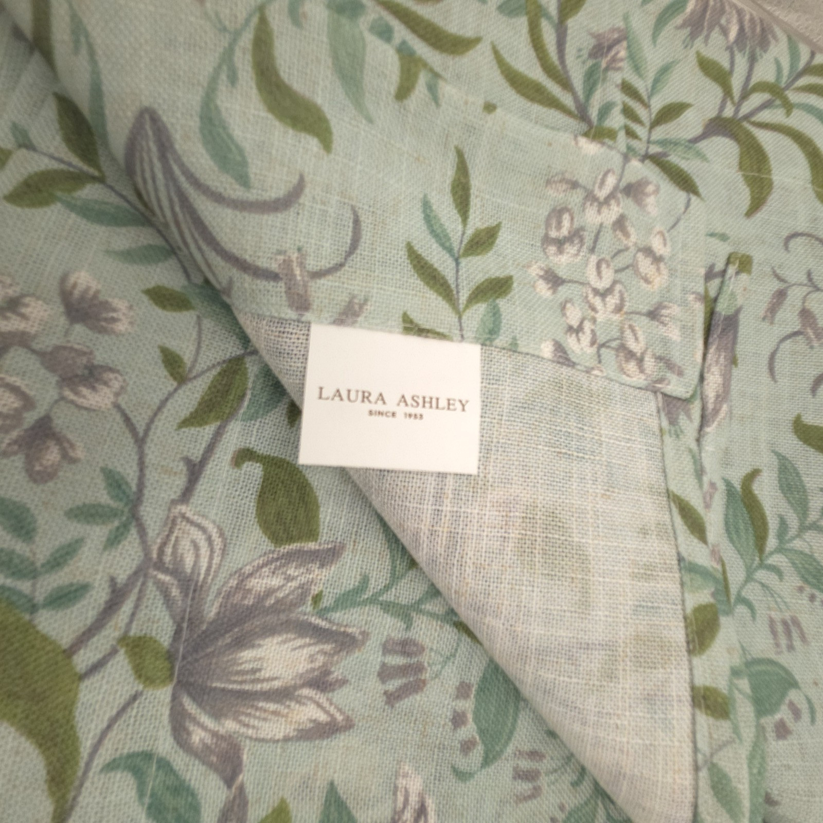Laura Ashley Set 4 Mint Green Floral Fern Curtains 38×84 Cottage Botanical